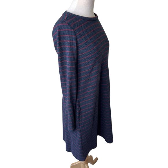 Toad&Co Foothill Long Sleeve Swing Dress True Navy Stripe Small - Picture 6 of 10